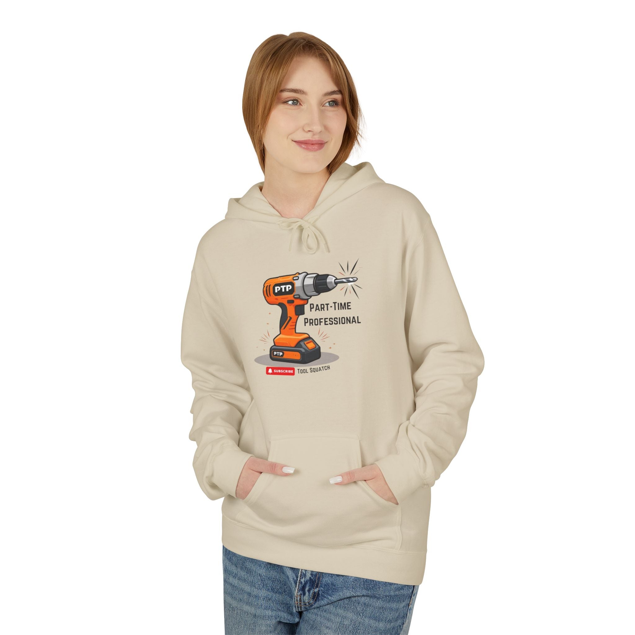Part-Time Professional Hoodie, Tool Squatch, Crafting Apparel, Gift for Handyman, Personalized Workwear, Tool Themed Sweatshirt