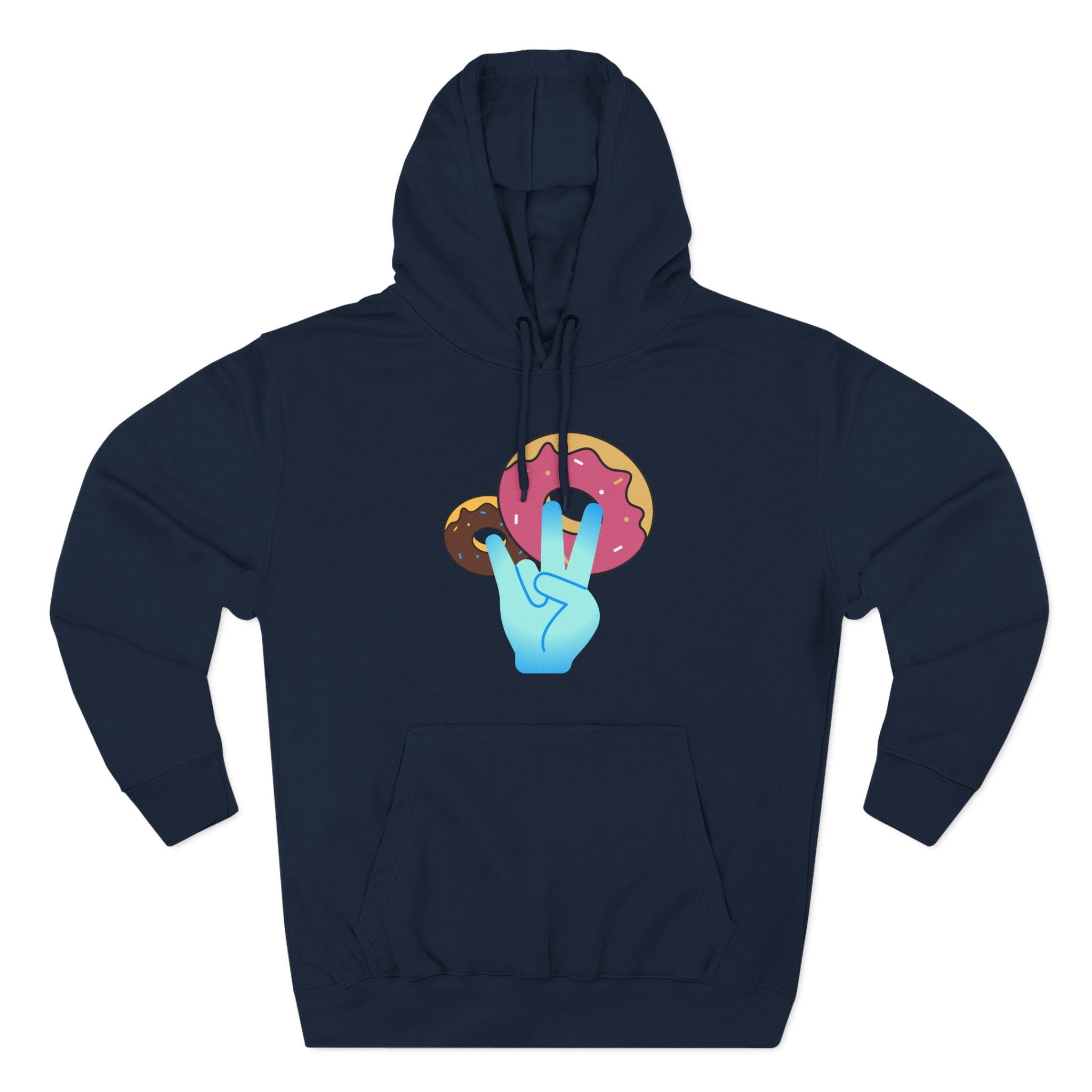 Playful Donut Fleece Hoodie, Cozy Hoodie for Foodies, Trendy Casual Wear, Gift for Food Lovers, Sweet Treat Apparel